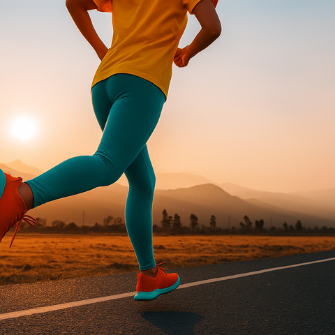 BIO74 collection. A man meditates calmly in a sunlit park, her posture showing structure and movement, blending physical alignment with mindful stillness in a peaceful natural environment.