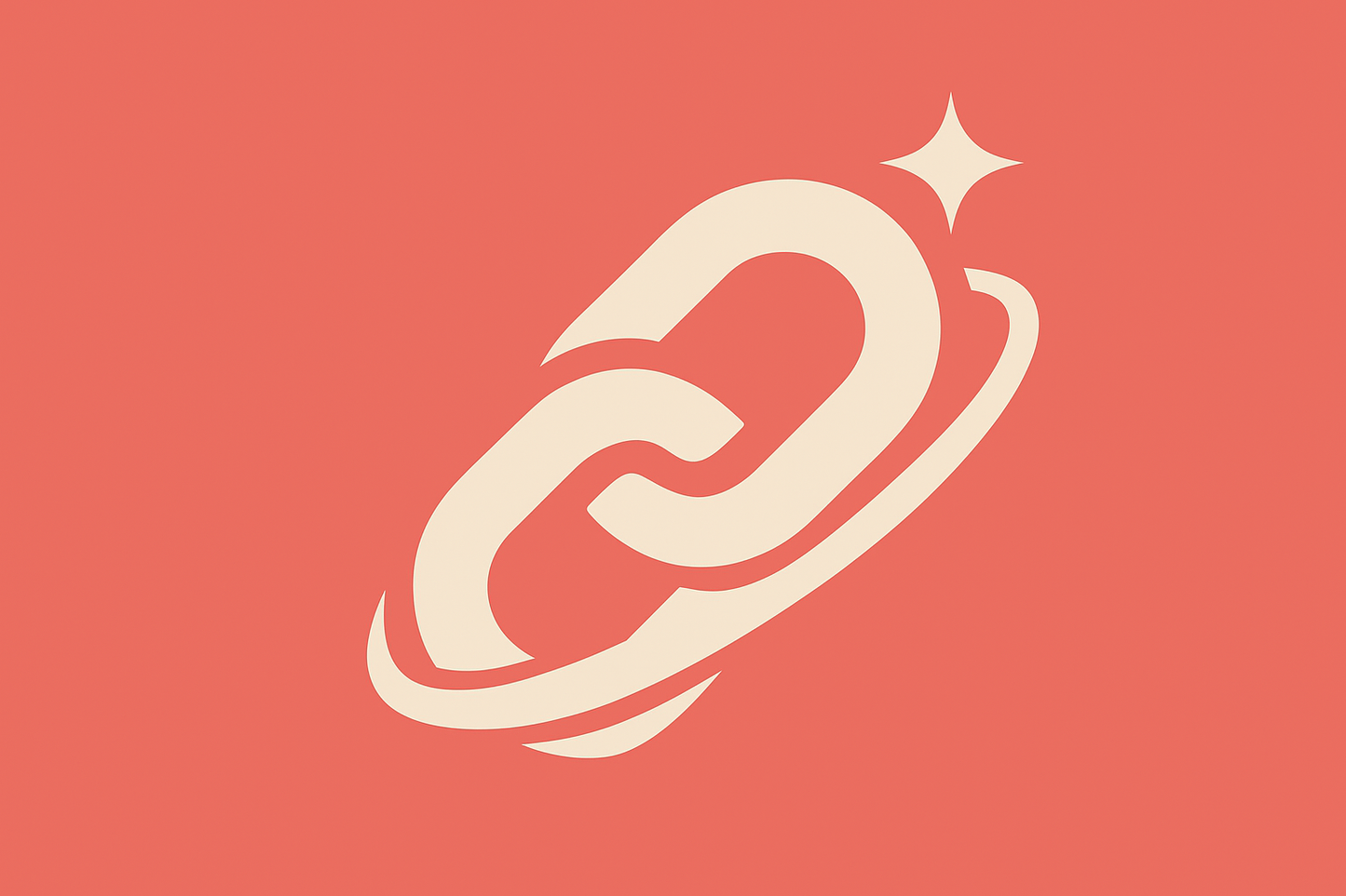 Beige chain link symbol on a pink background