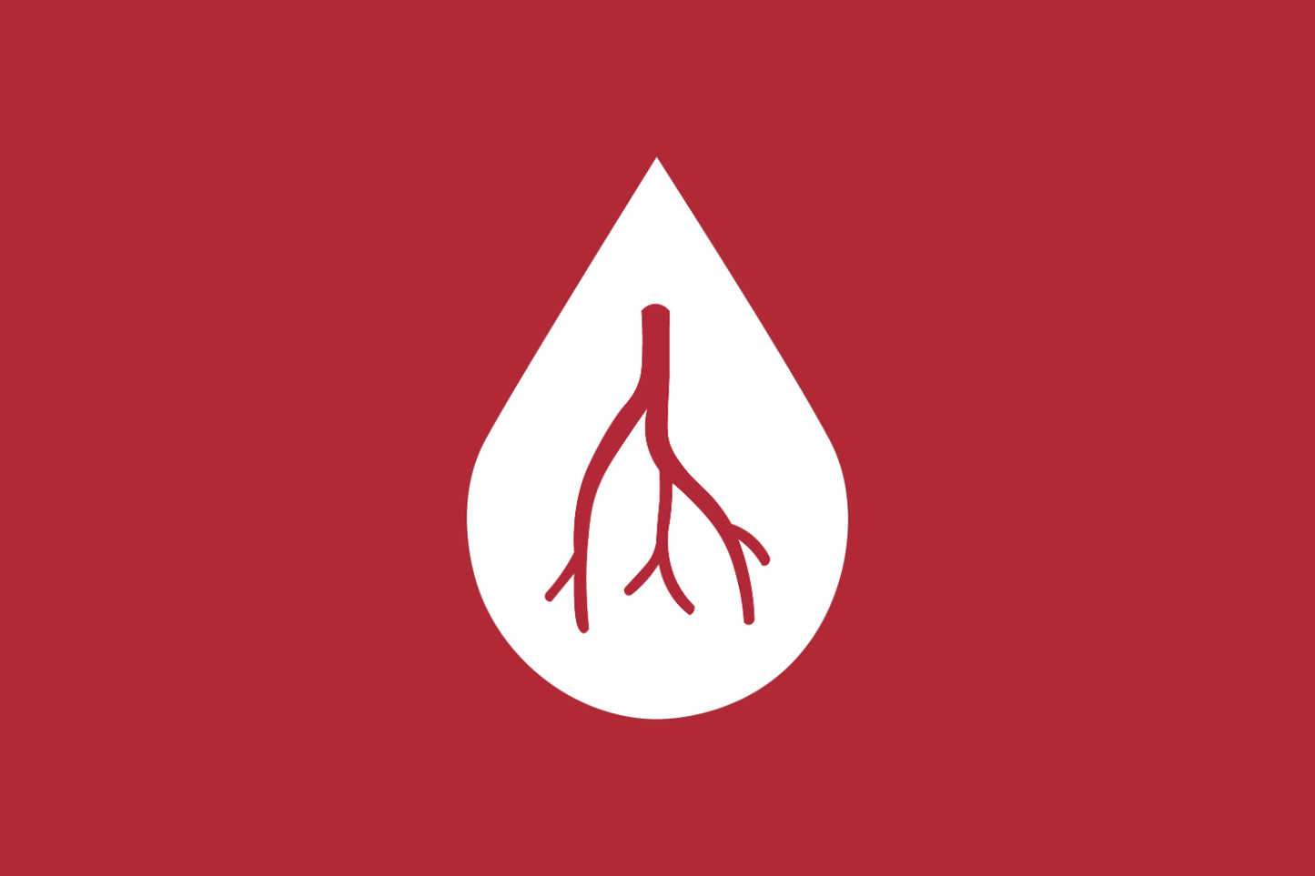 White blood drop with branching structure on a red background