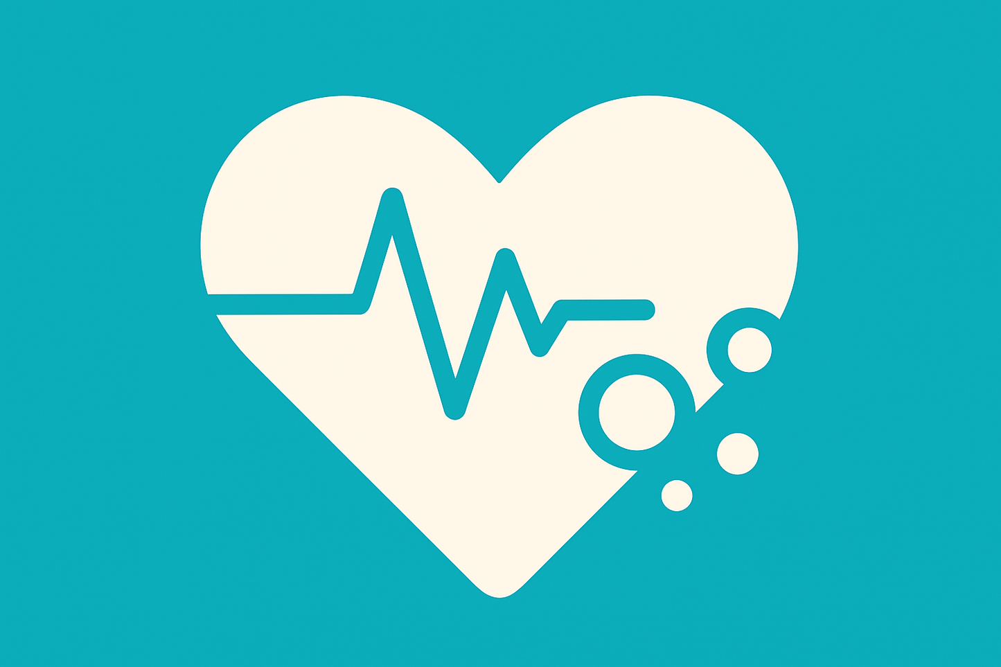 Heart icon with a pulse line on a blue background