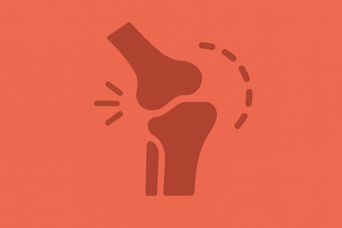 Illustration of a knee joint on an orange background