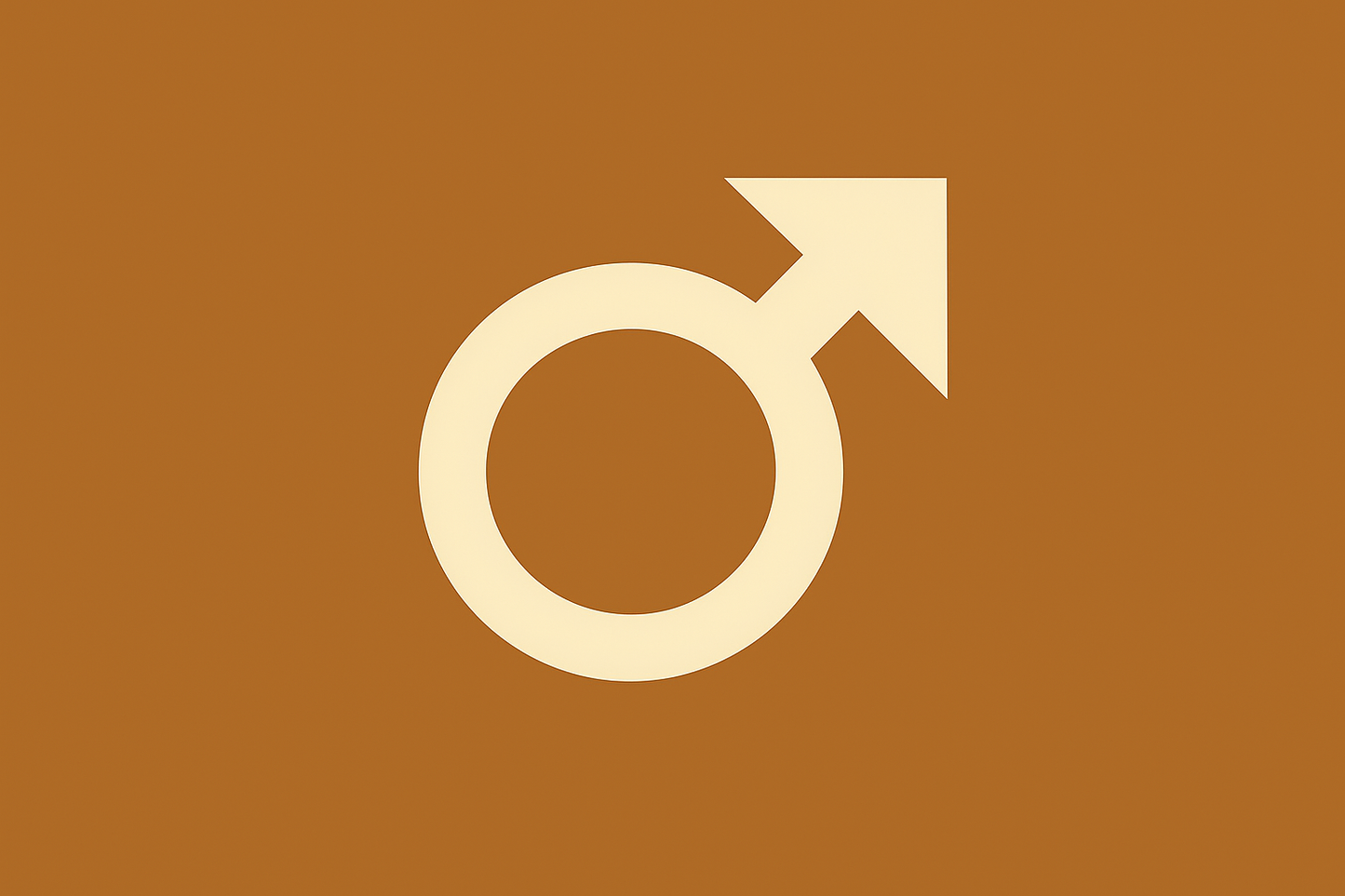 Male gender symbol on a brown background