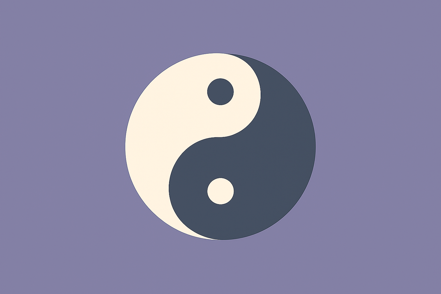 Yin and yang symbol on a purple background